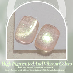 Born Pretty nude pink cat-eye polish with magnet to create shifting color effects.