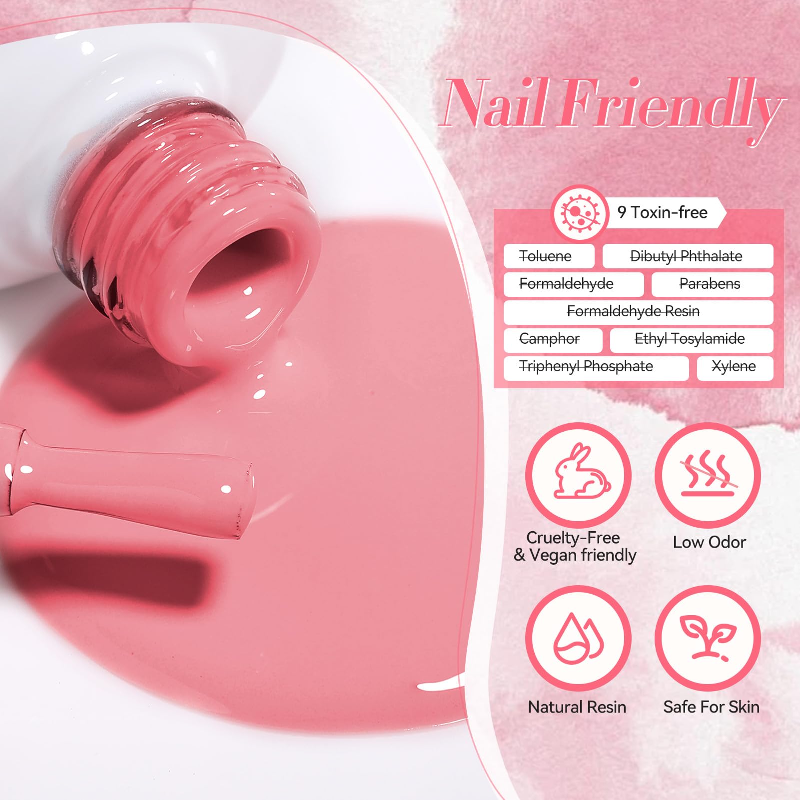 Born Pretty nude-pink gel polish bottle with elegant packaging.