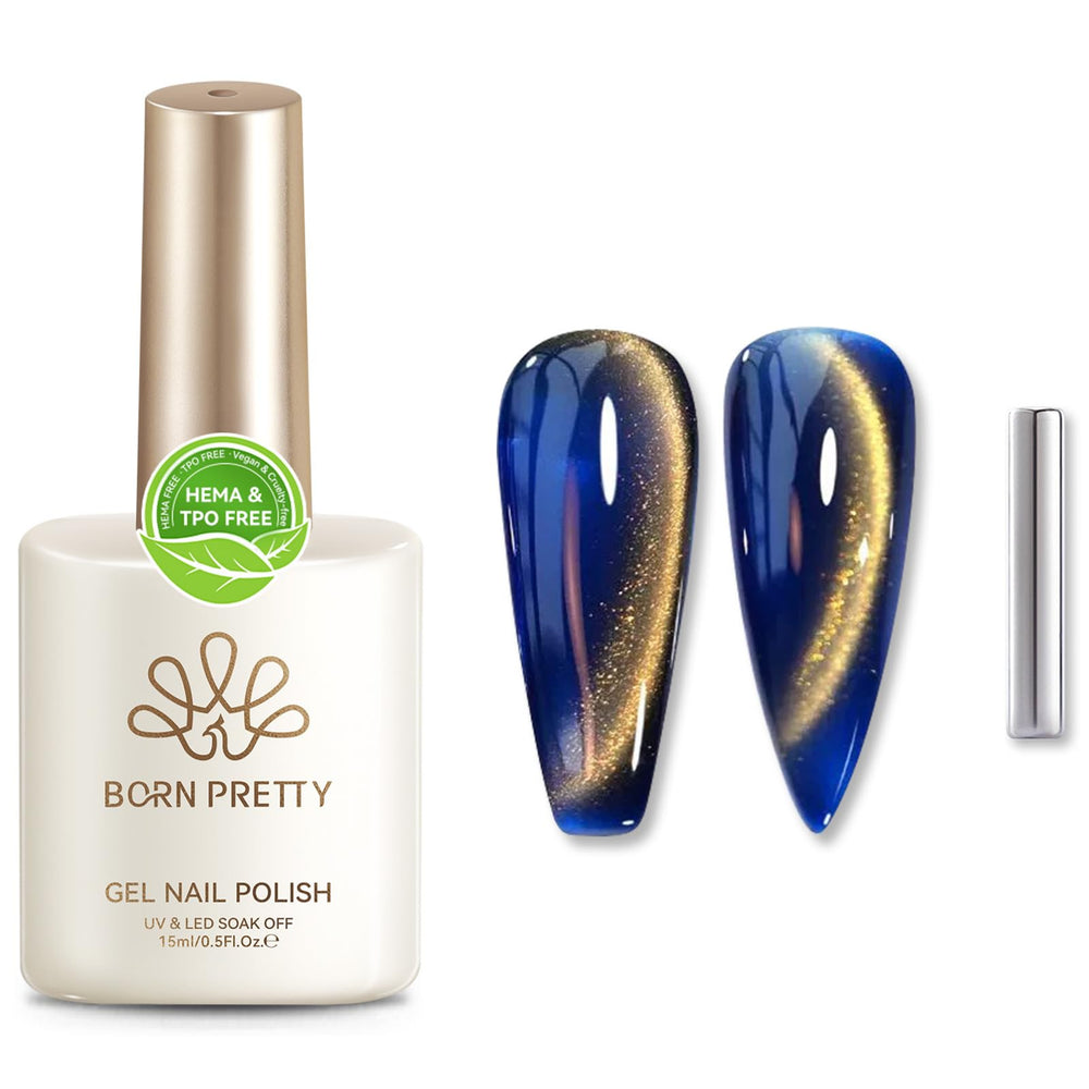 Packaging contents show the Born Pretty gel bottle and instructions.