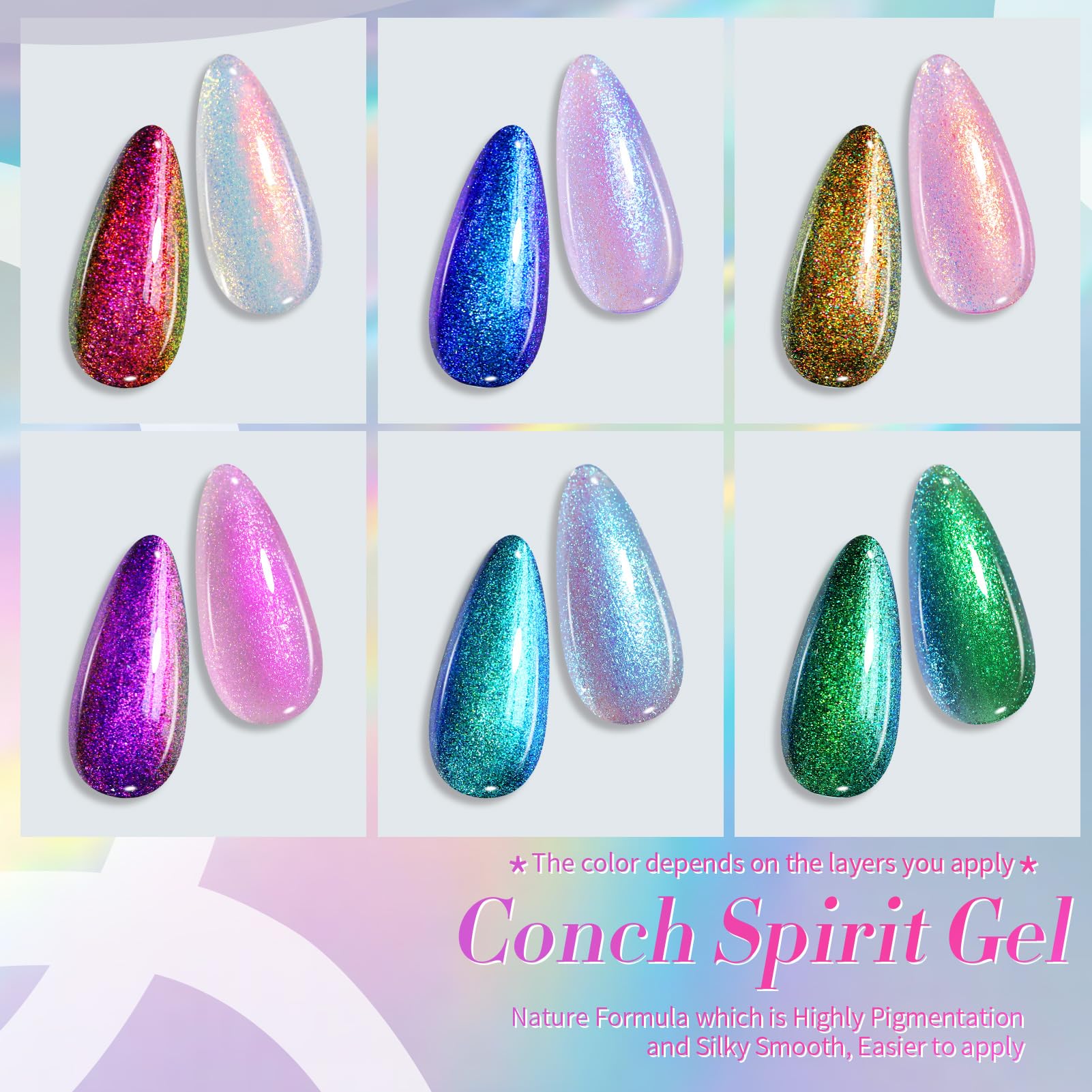 Born Pretty Pearl Gel Nail Polish Chameleon Gel color-shift finish.