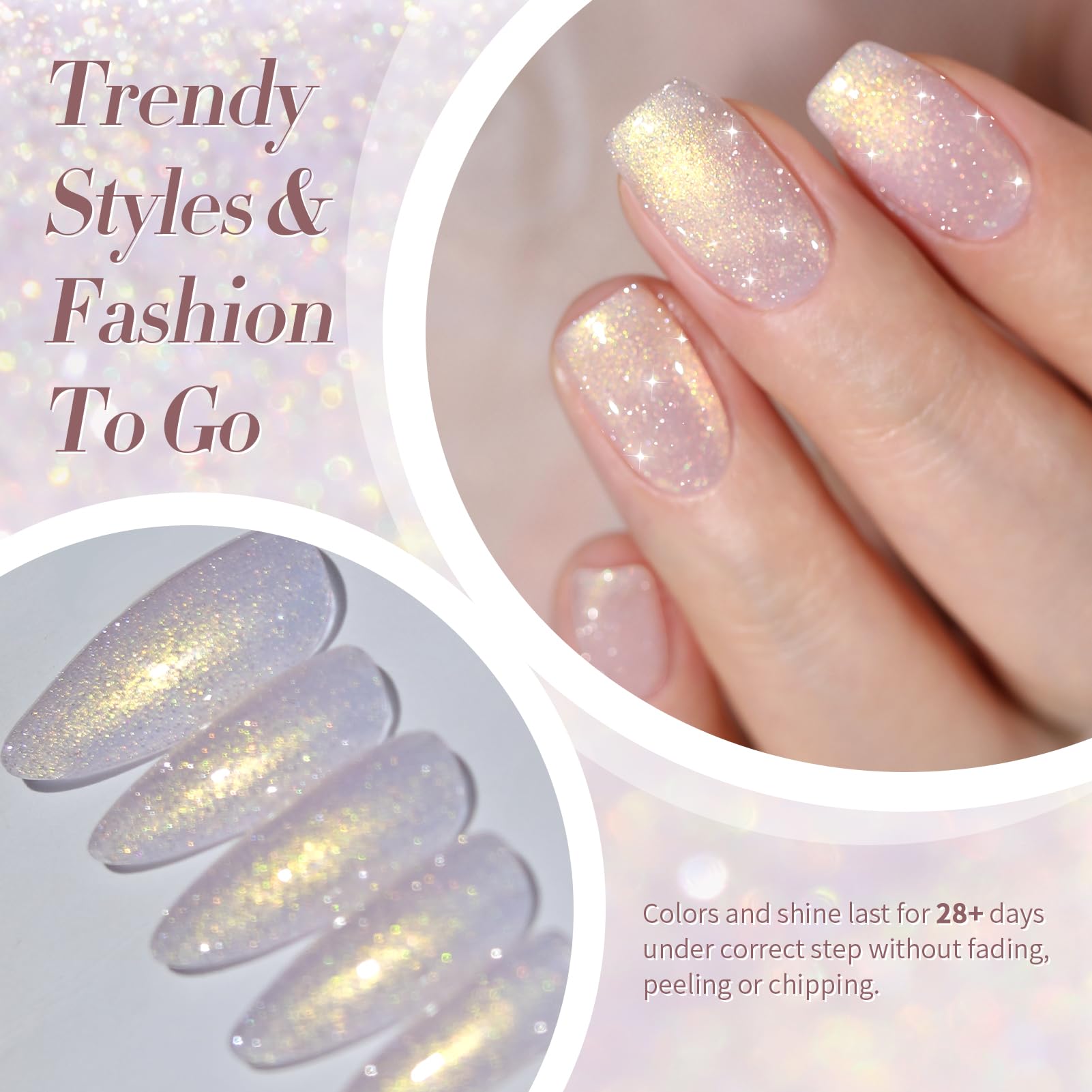 Born Pretty Pearl Gel high gloss finish on nails