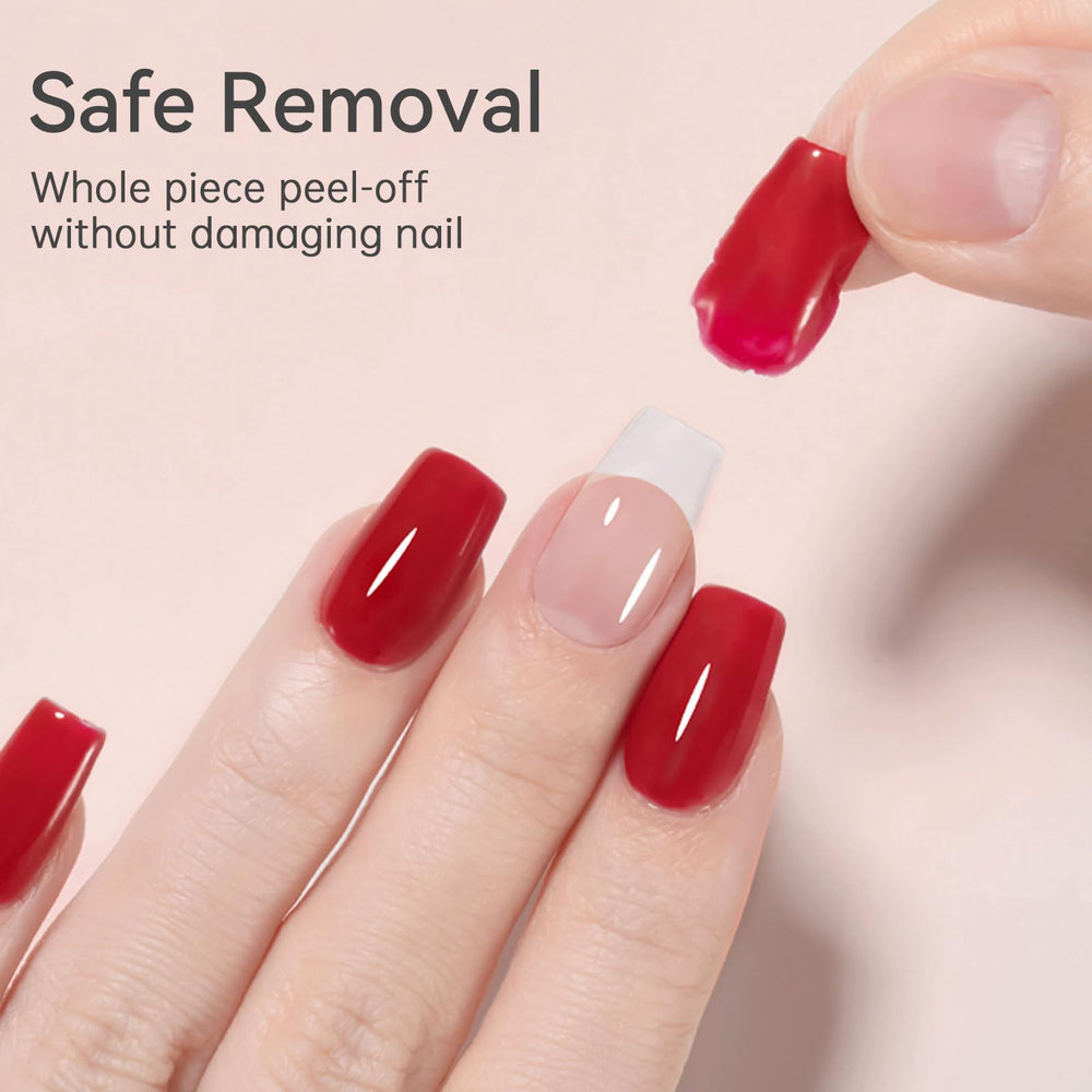 Born Pretty Peel Off Base Gel cures quickly under UV LED for a secure set