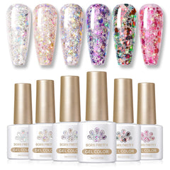Born Pretty pink glitter gel polish for dazzling nails with long-lasting shine