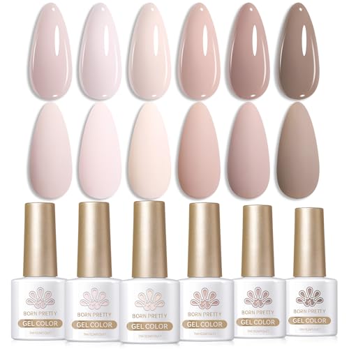 Born Pretty pink nude gel polish bottles with glossy salon-like shine.