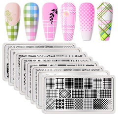 Born Pretty plaid stamping plate for quick chic nail art designs