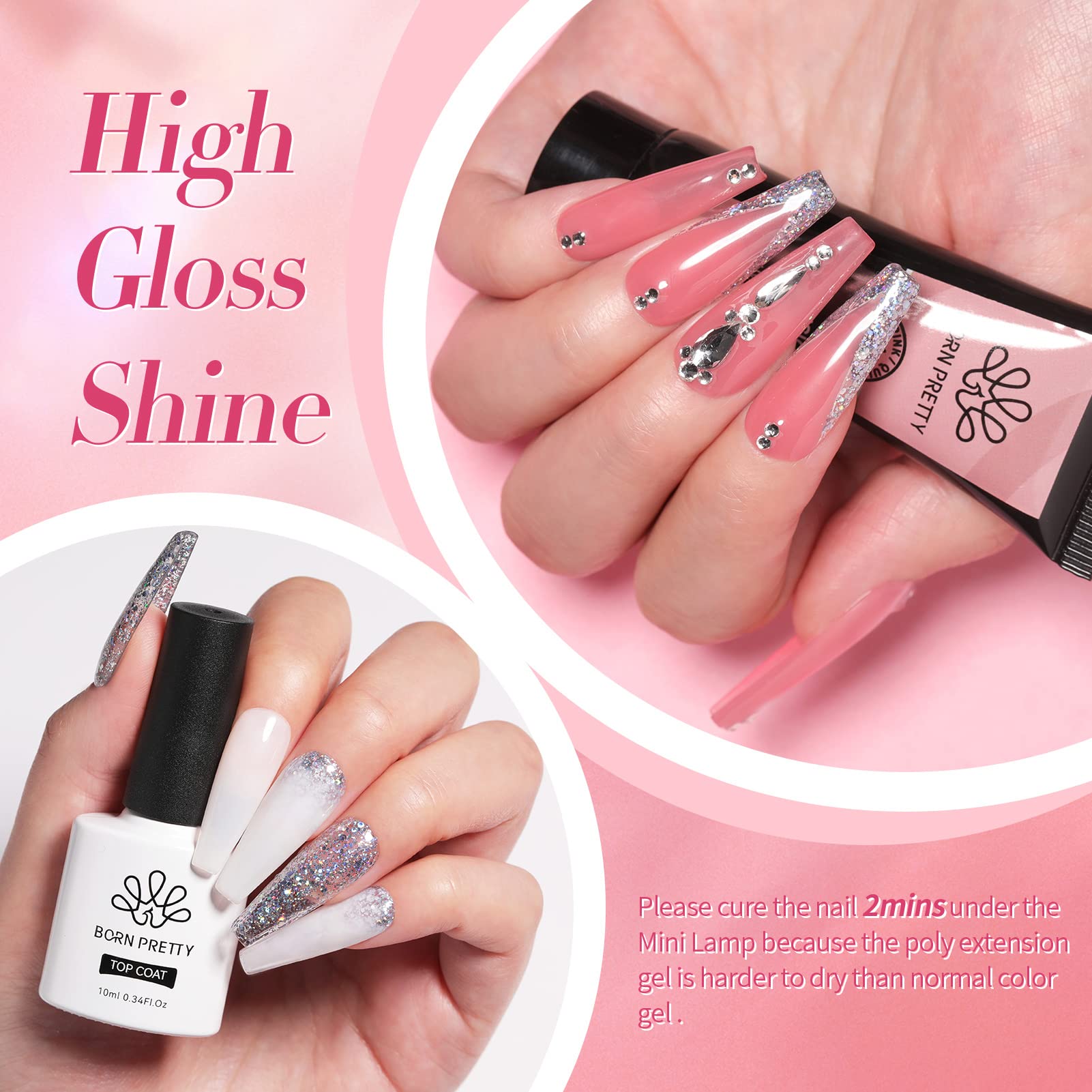 Born Pretty jelly crystal color 1 adds translucent shine for glam accents