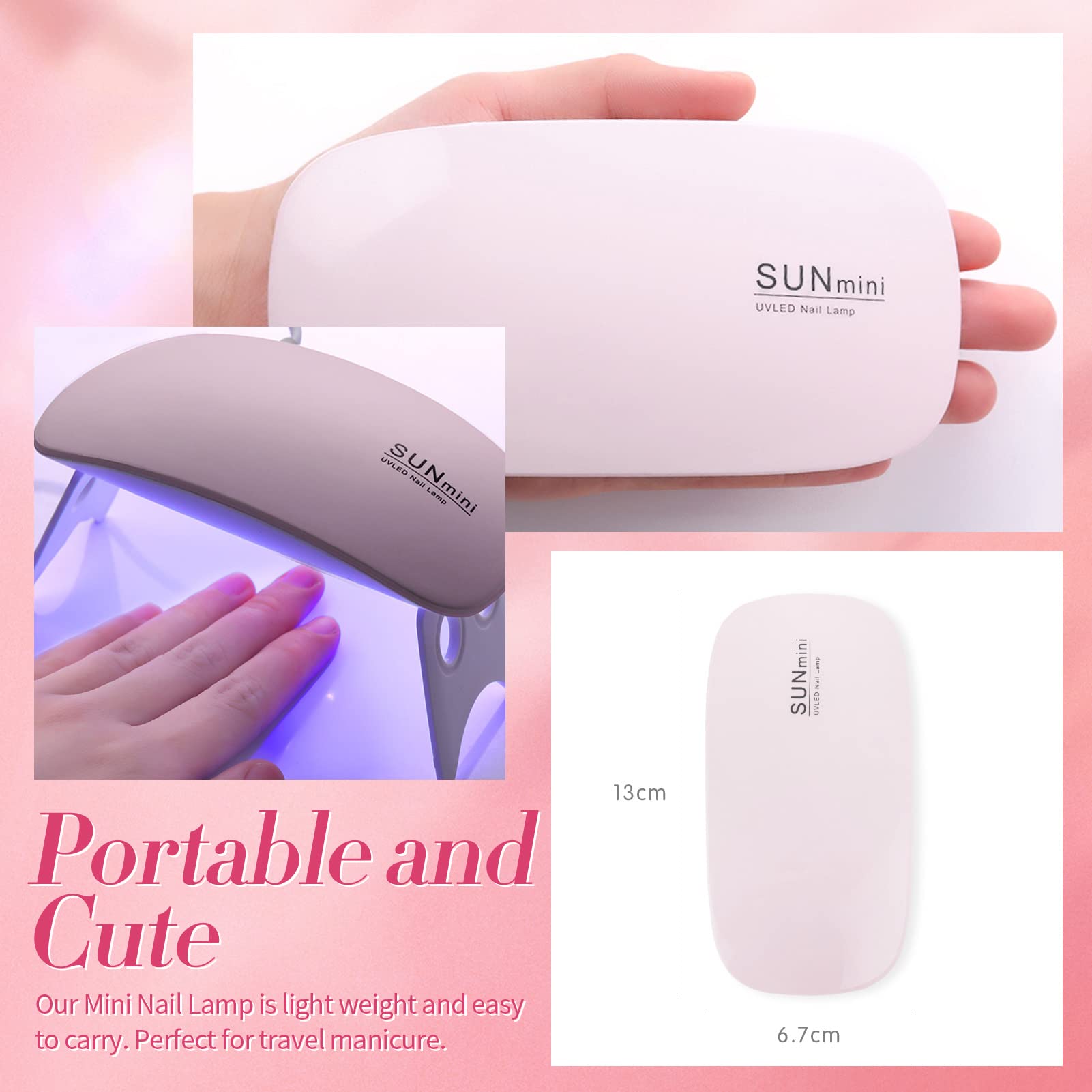 Born Pretty pink poly nail gel adds soft rosy tone for subtle style
