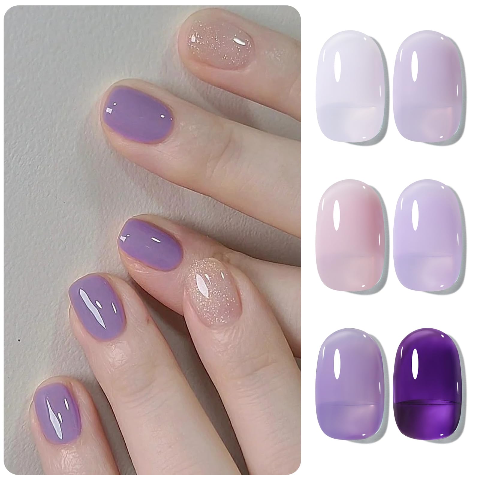 Born Pretty Purple gel nail polish pack showcases vibrant autumn and winter looks.