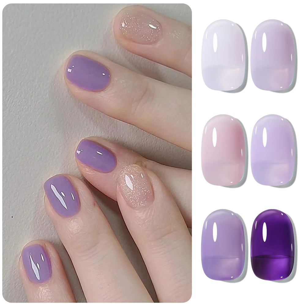 Born Pretty Purple gel nail polish pack showcases vibrant autumn and winter looks.
