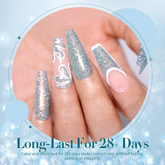 Born Pretty holographic glitter gel polish in sunlight reveals subtle sun-kissed shimmer.