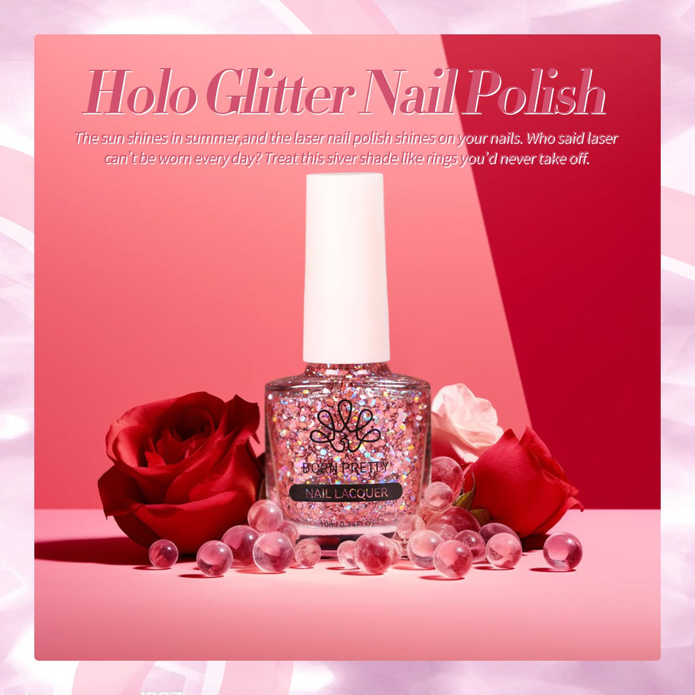 Born Pretty safe daily wear with non toxic rose gold glitter sparkle