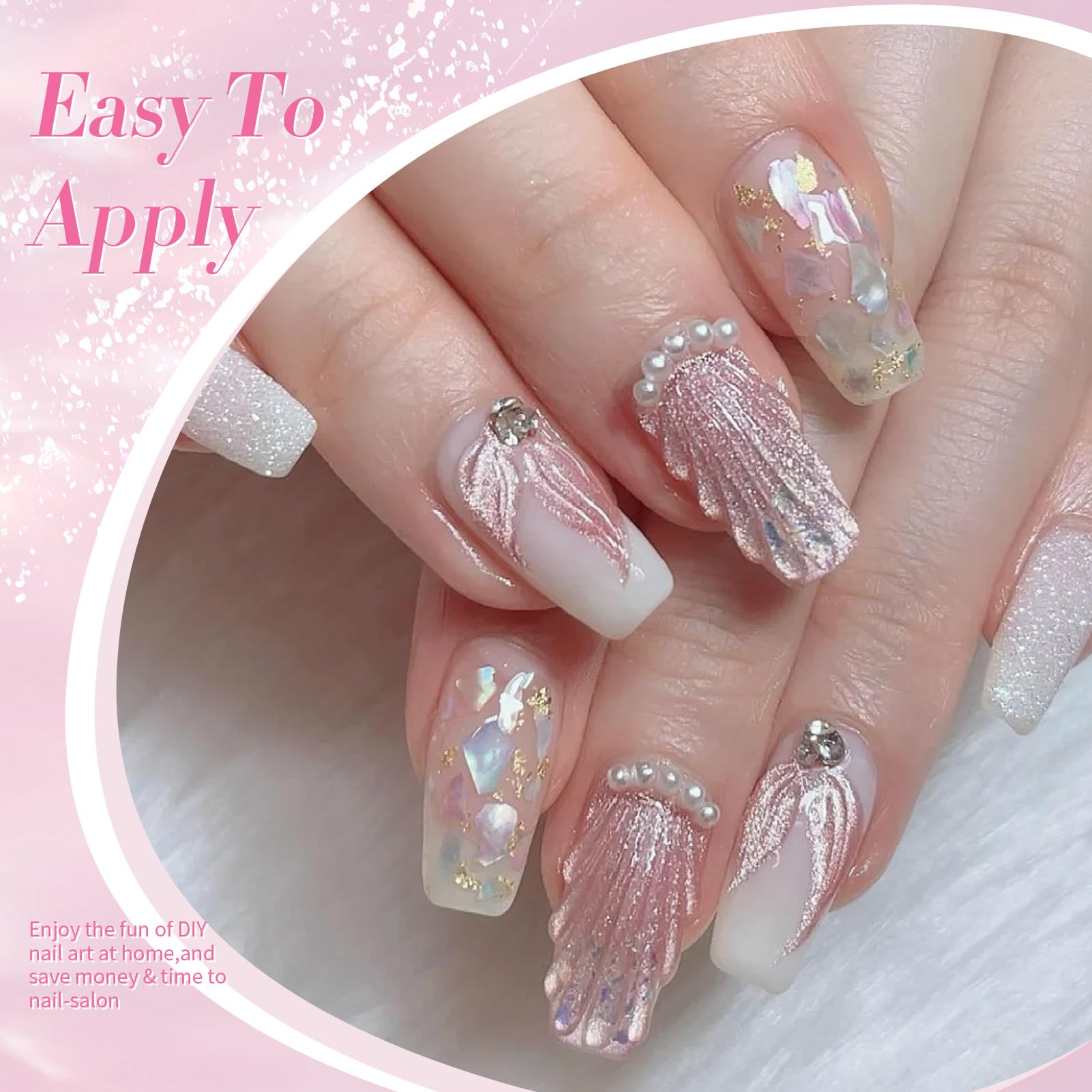 Born Pretty Shell Swirl Thread effect for eye-catching texture in nails.