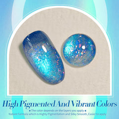 Born Pretty aurora blue shimmer with magnetic effect in light