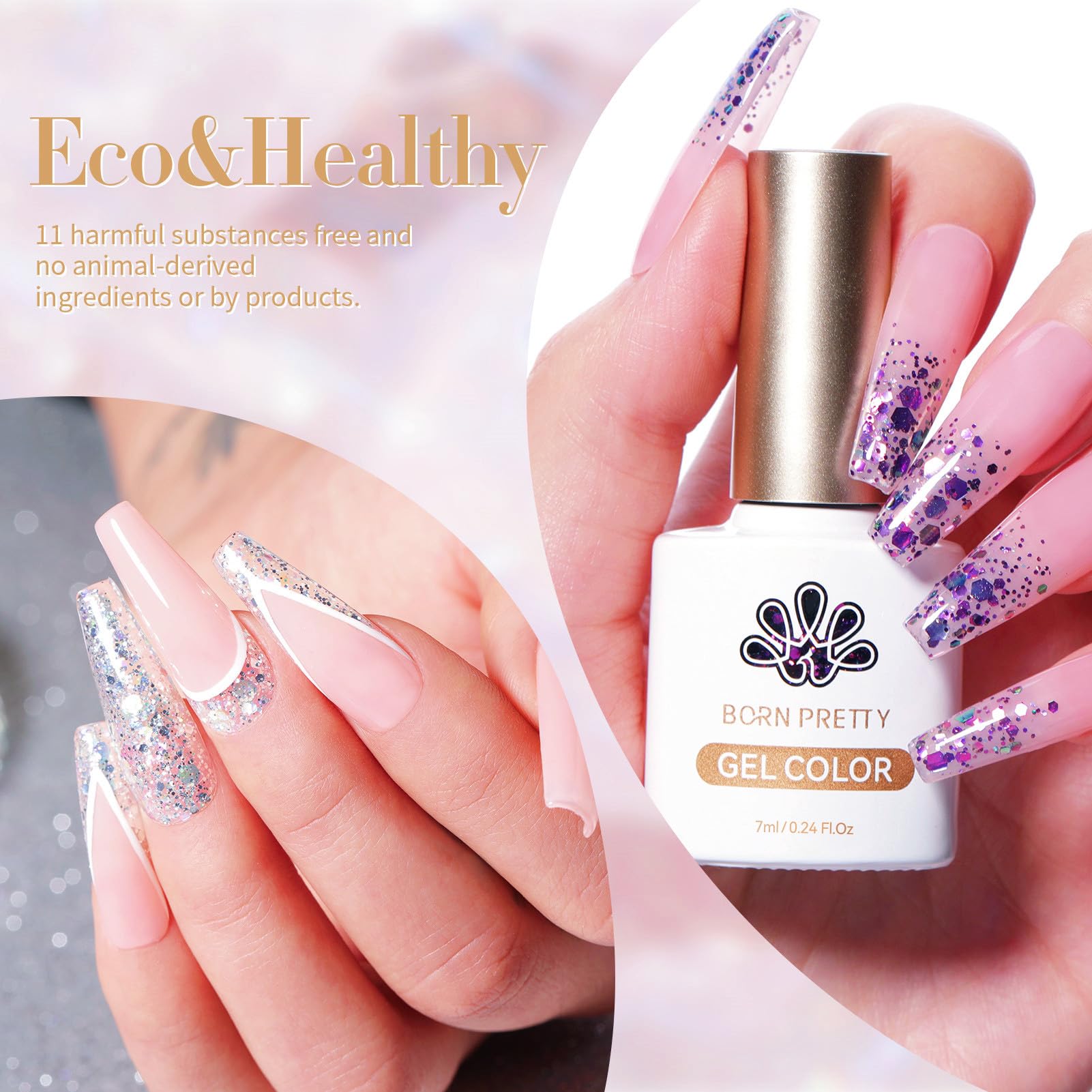 Born Pretty silver glitter gel polish with reflective sparkle finish