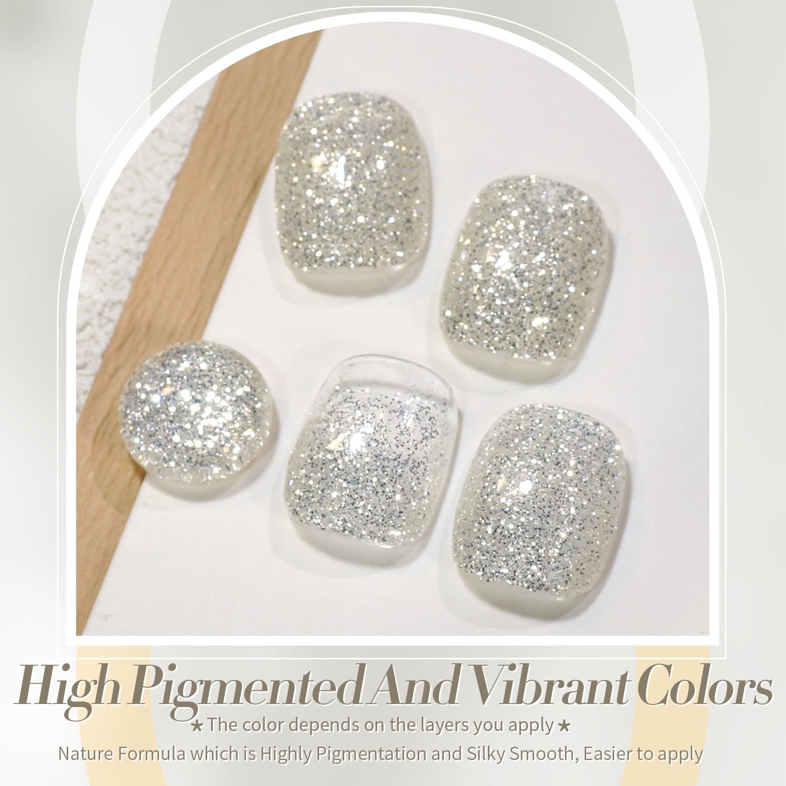 Born Pretty silver glitter nails manicure with eye-catching shine for special occasions