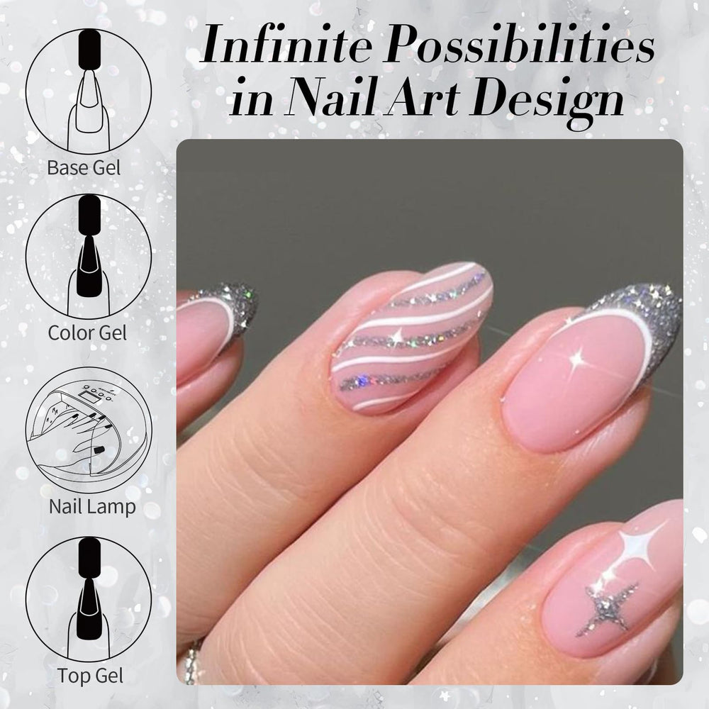 Born Pretty glitter polish swatches show holo sparkle in light