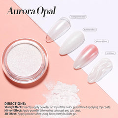Born Pretty silver mirror powder adds a reflective finish to manicure.