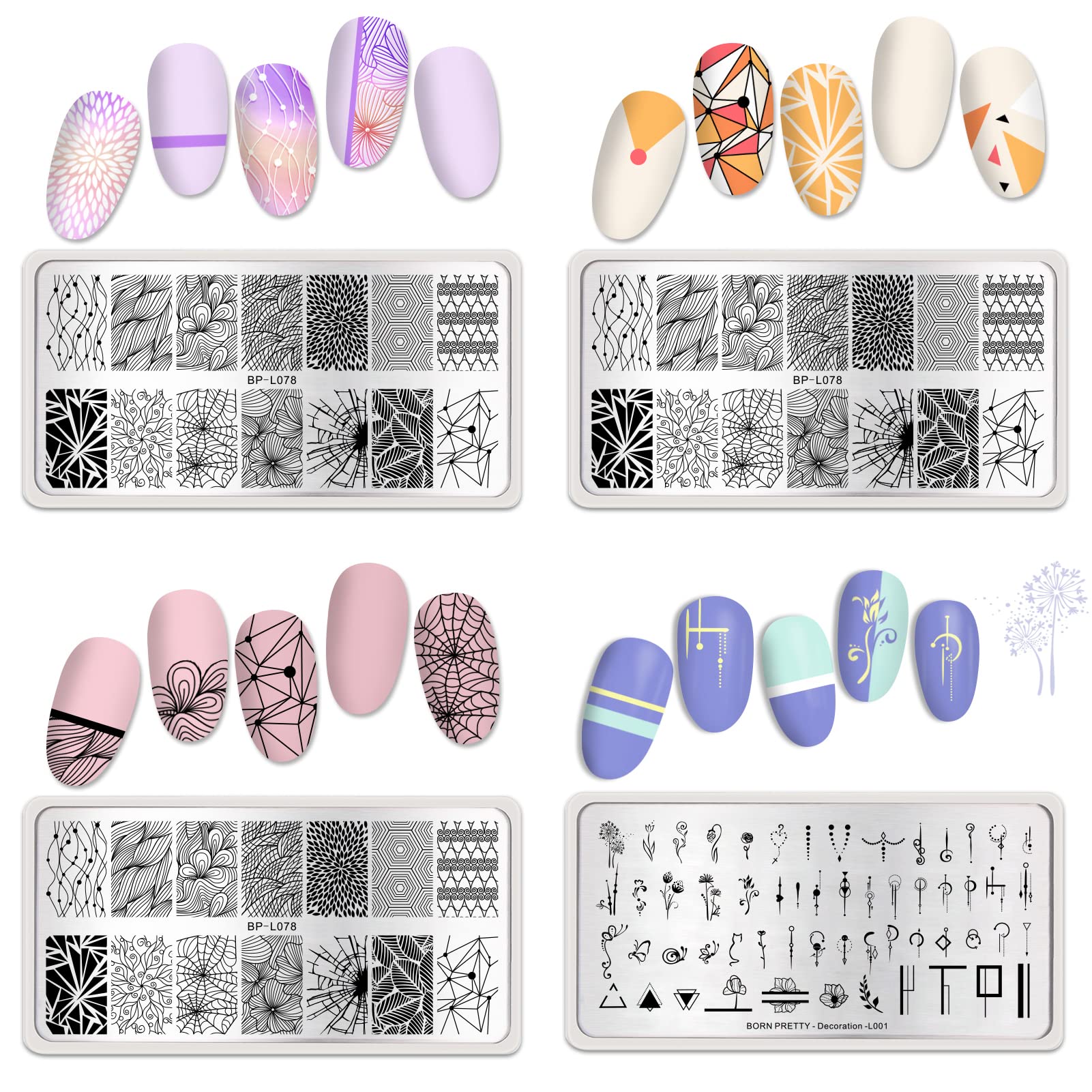 Born Pretty snowflake stamping plate for seasonal nail art