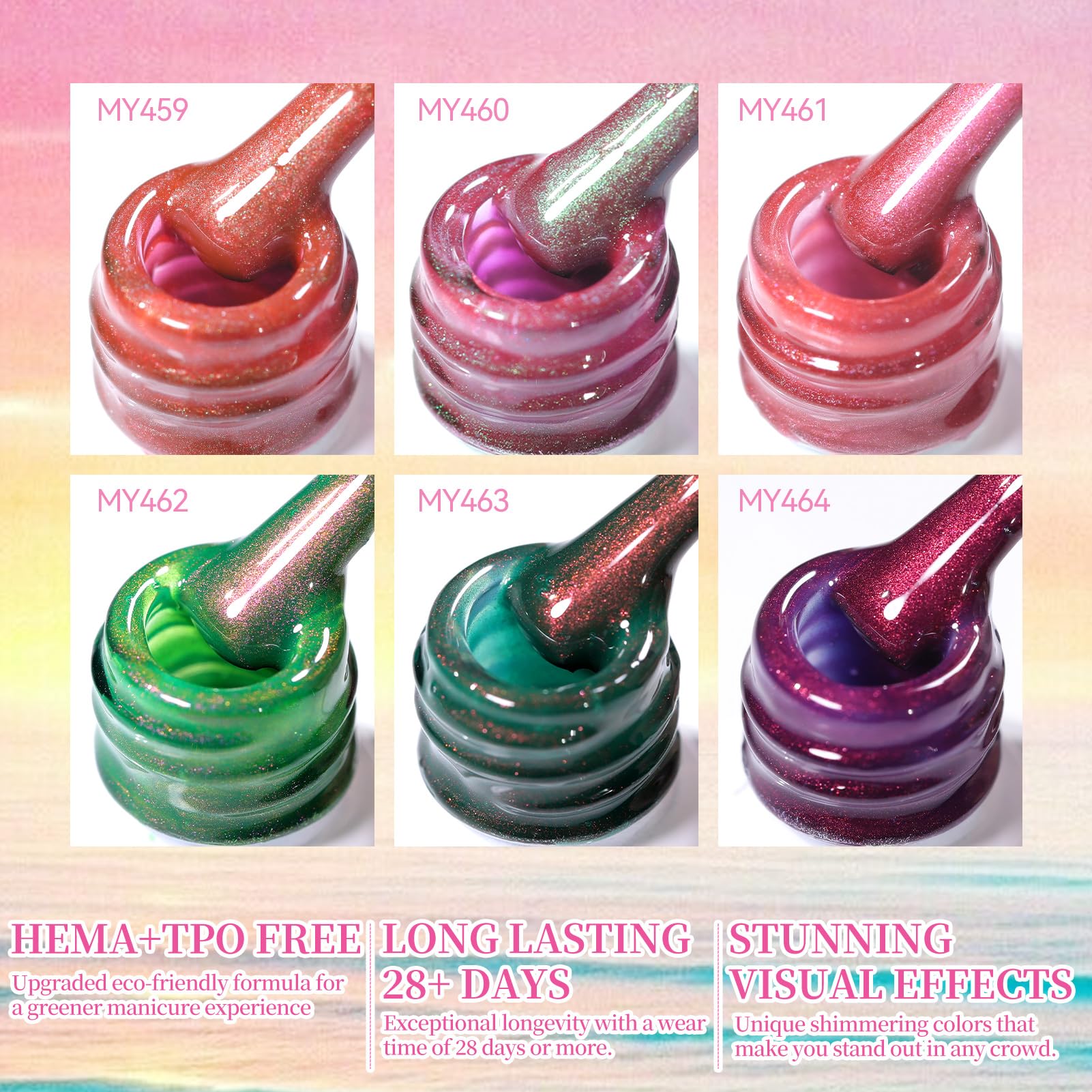 Born Pretty Crystal Jelly Shimmer polish creates translucent crystal tones with magnetic depth.