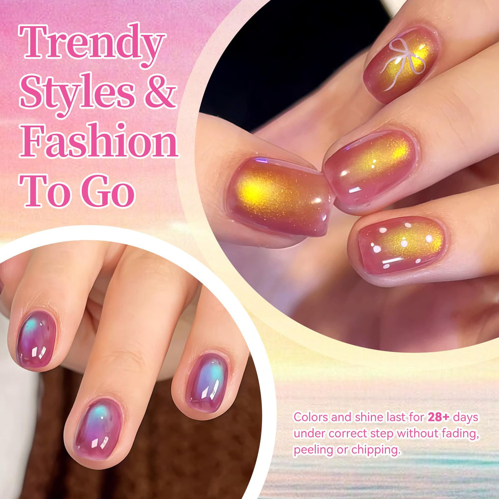 Born Pretty Spring Cat Magnetic Eye Purple polish offers luminous purple with holographic glow for at-home looks.