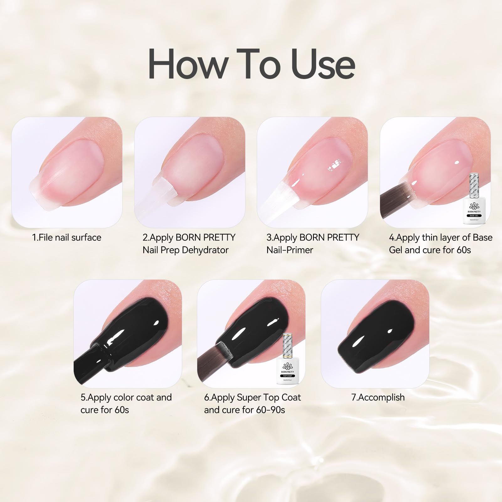 Born Pretty Top Gel compatibility with various polishes expands DIY options.