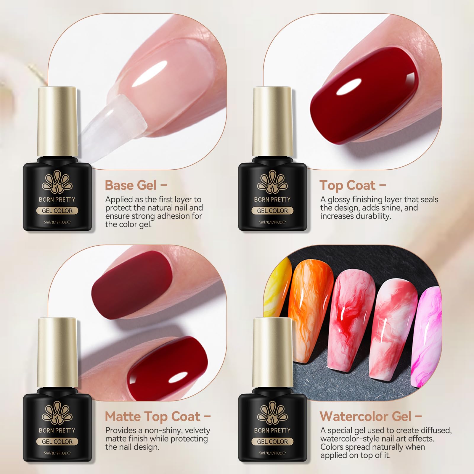Born Pretty included accessories support easy at-home manicure with lasting options