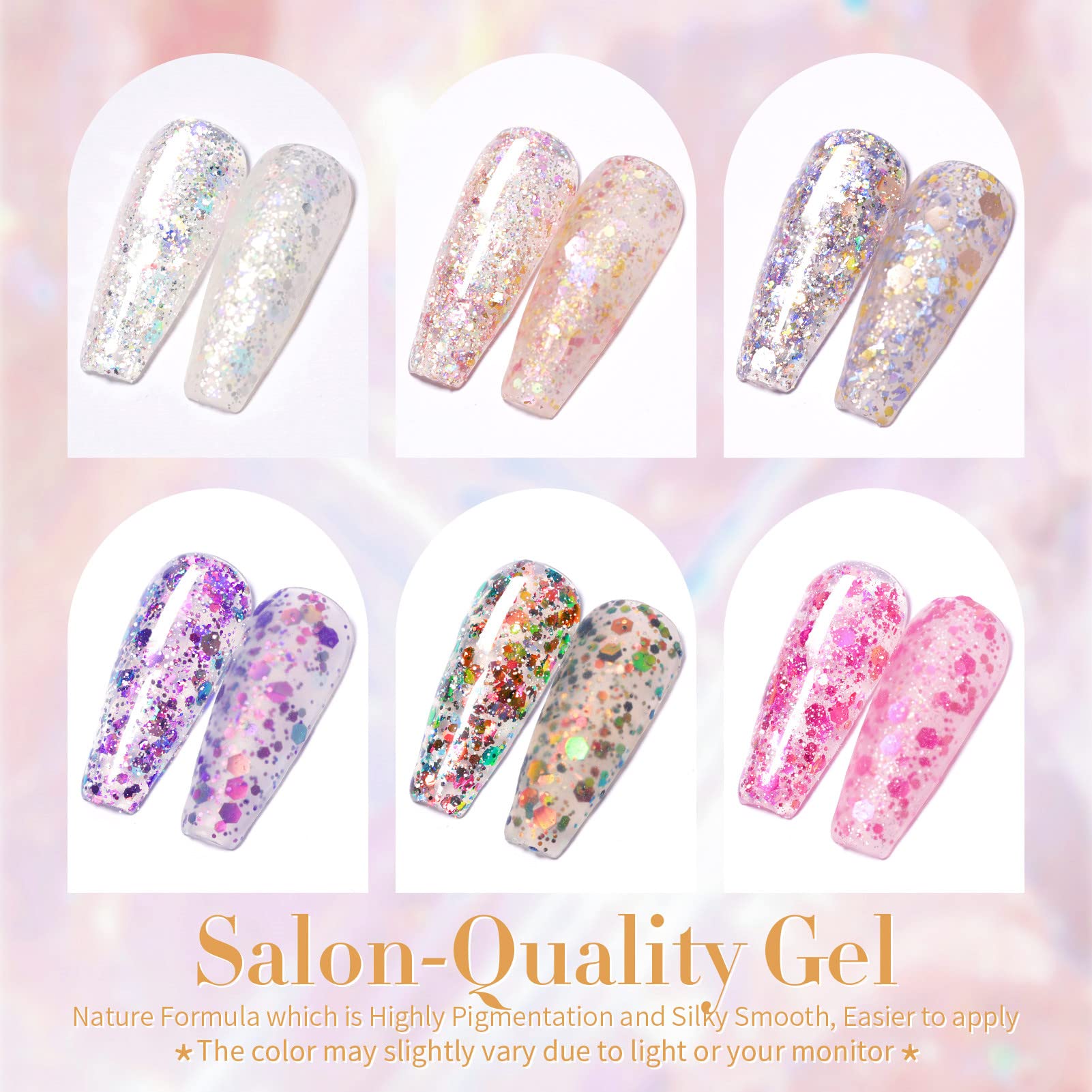 Born Pretty yellow glitter gel polish adds bright sunshine to manicures