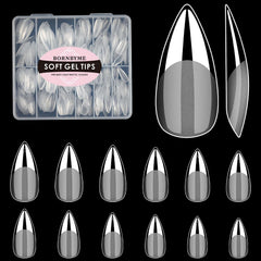 Bornbyme medium stiletto soft gel nail tips ideal for quick at-home manicures.