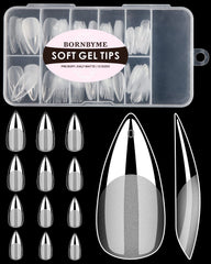 BORNBYME Soft Gel Nail Tips Medium Stiletto, 120pcs, pre-shaped for fast, fuss-free application.
