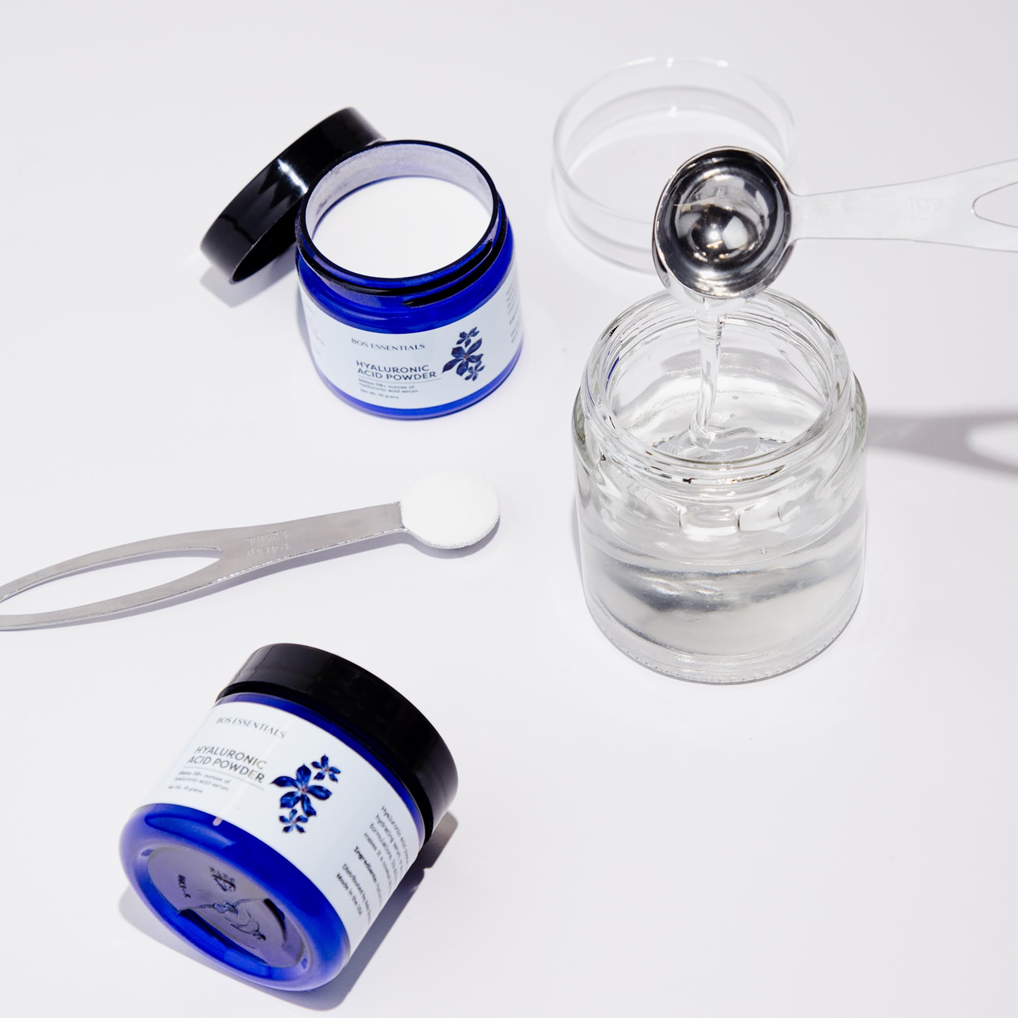 Cost-saving DIY skincare with Bos Essentials hyaluronic acid powder.