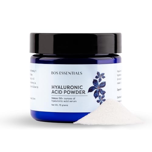Close-up of Bos Essentials HA powder for precise DIY mixing.