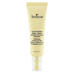 Boscia Pro-Retinol bottle front for a clean, plant-based anti-aging routine.