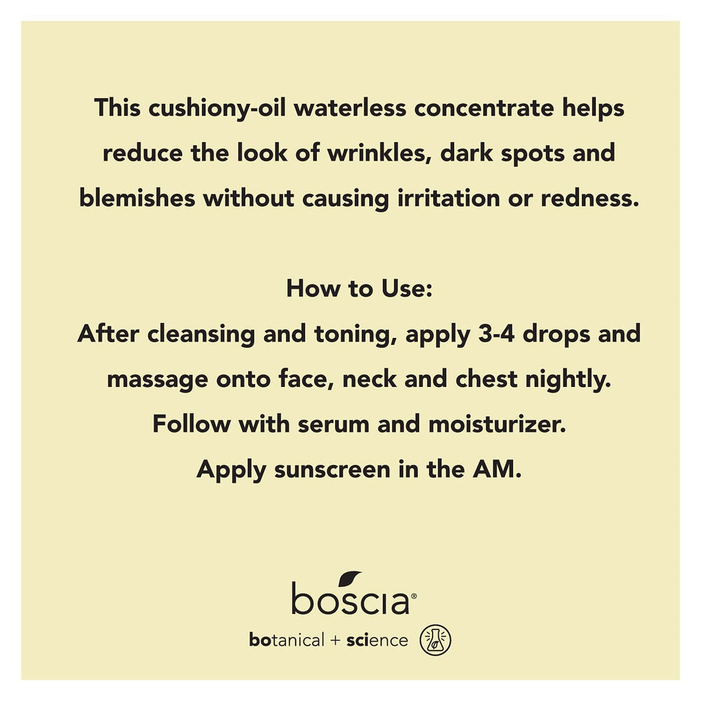 Boscia pump dispenser close-up showcases convenient, precise product application.