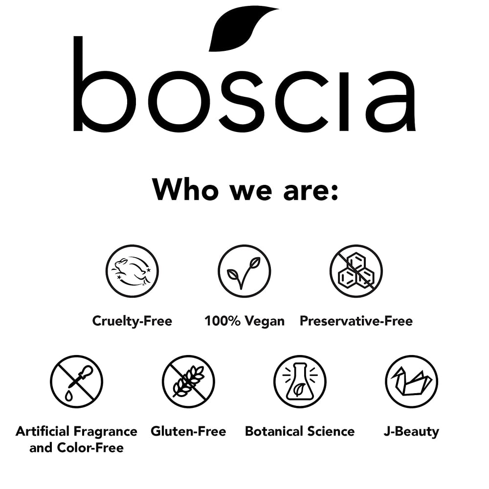 Boscia skin texture after application close-up hints smoother, refined surface.