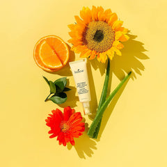 Boscia Vitamin C brightening tone close-up suggests even skin tone and radiance.