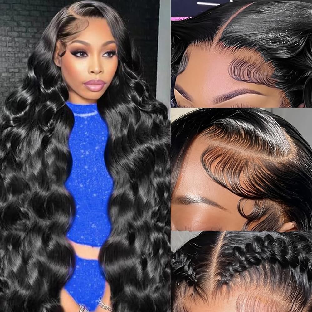 BOSDIOS 30 inch body wave lace front wig shows natural fall for versatile daily styling