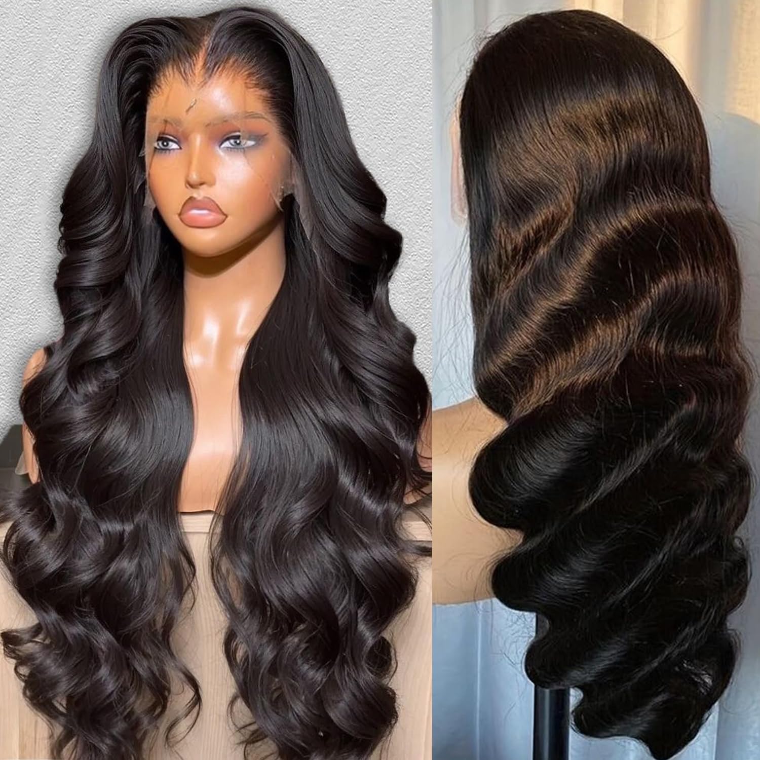 Pre-plucked natural hairline on BOSDIOS lace front wig for ready-to-wear look