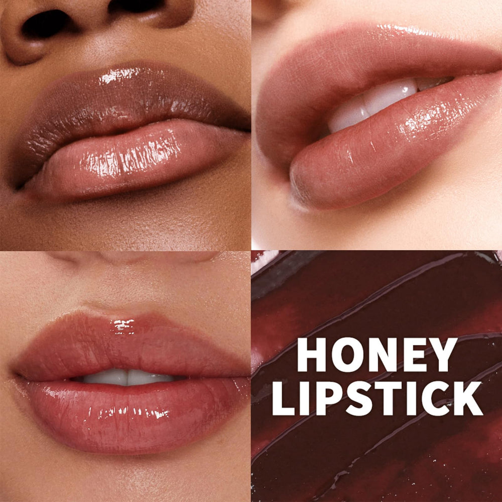 Bosdoer Honey Lip Tinted Lip Balm closeup pigment delivers a sheer wash of color.