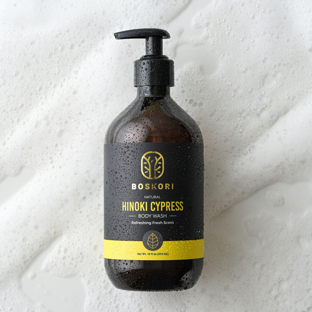 Packaging indicates BOSKORI Hinoki is made in Taiwan with careful craftsmanship.