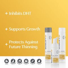 BosDefense Volumizing Conditioner bottle adds body and shine without weighing hair down.