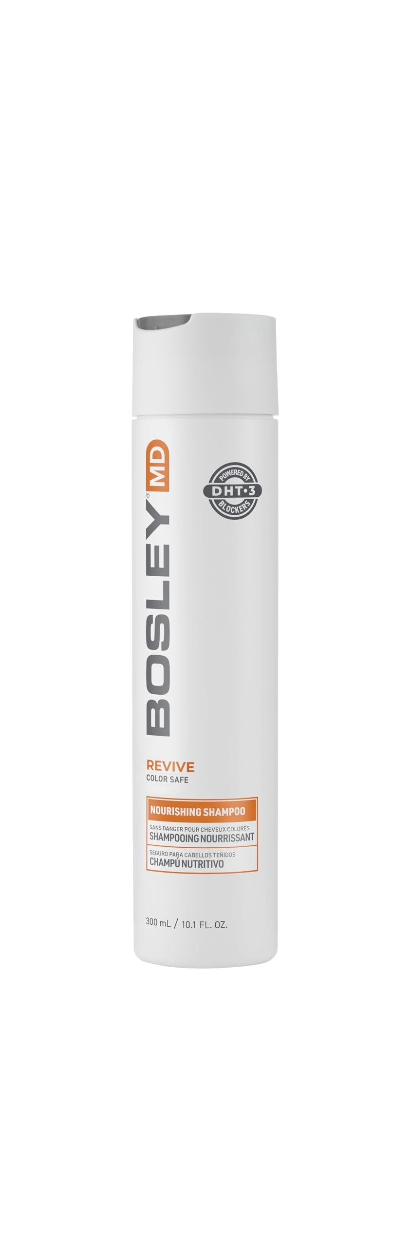 BosRevive shampoo bottle front shows color-safe cleansing for a refreshed look.