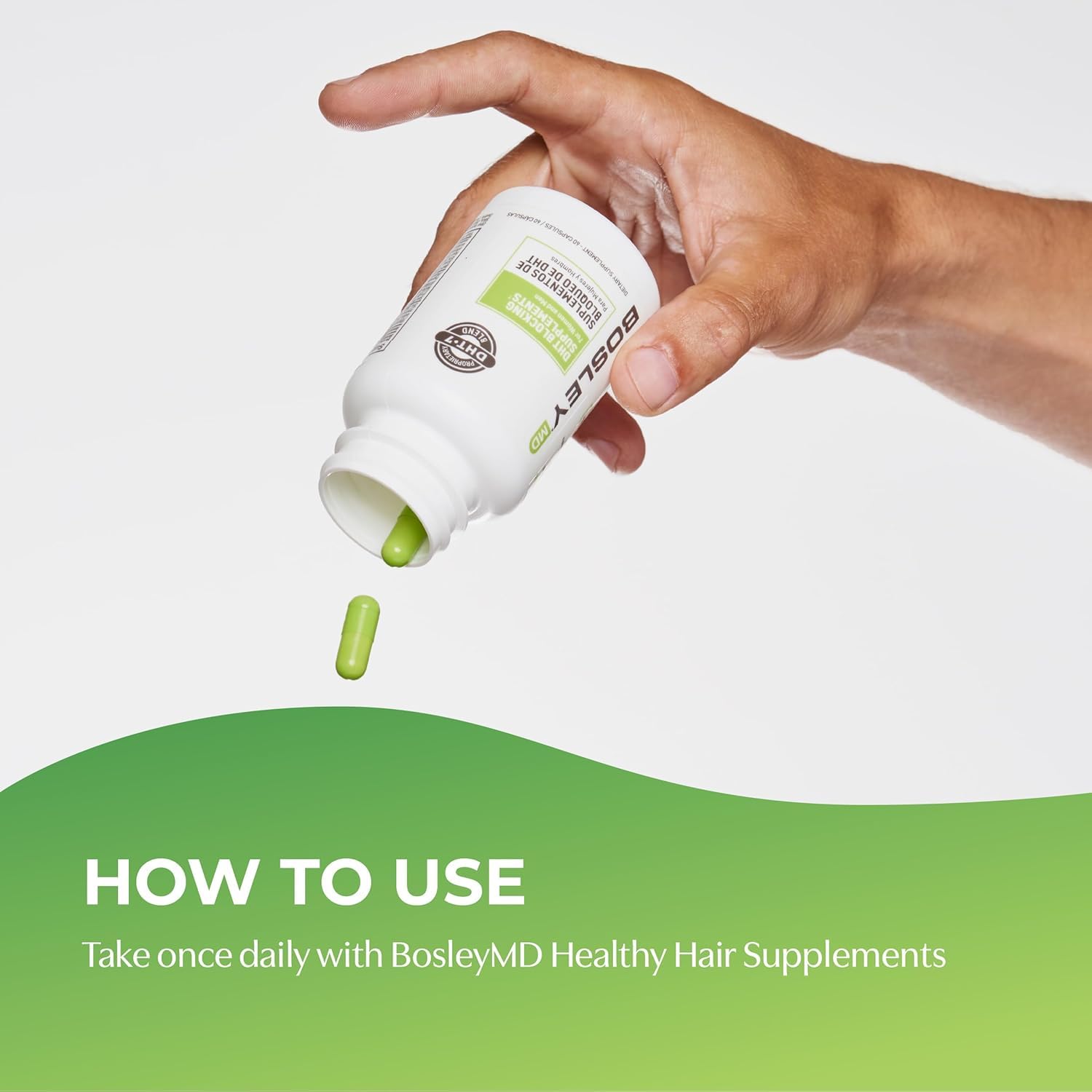 BosleyMD DHT-7 Blend with pygeum bark supports overall hair wellness and routine maintenance
