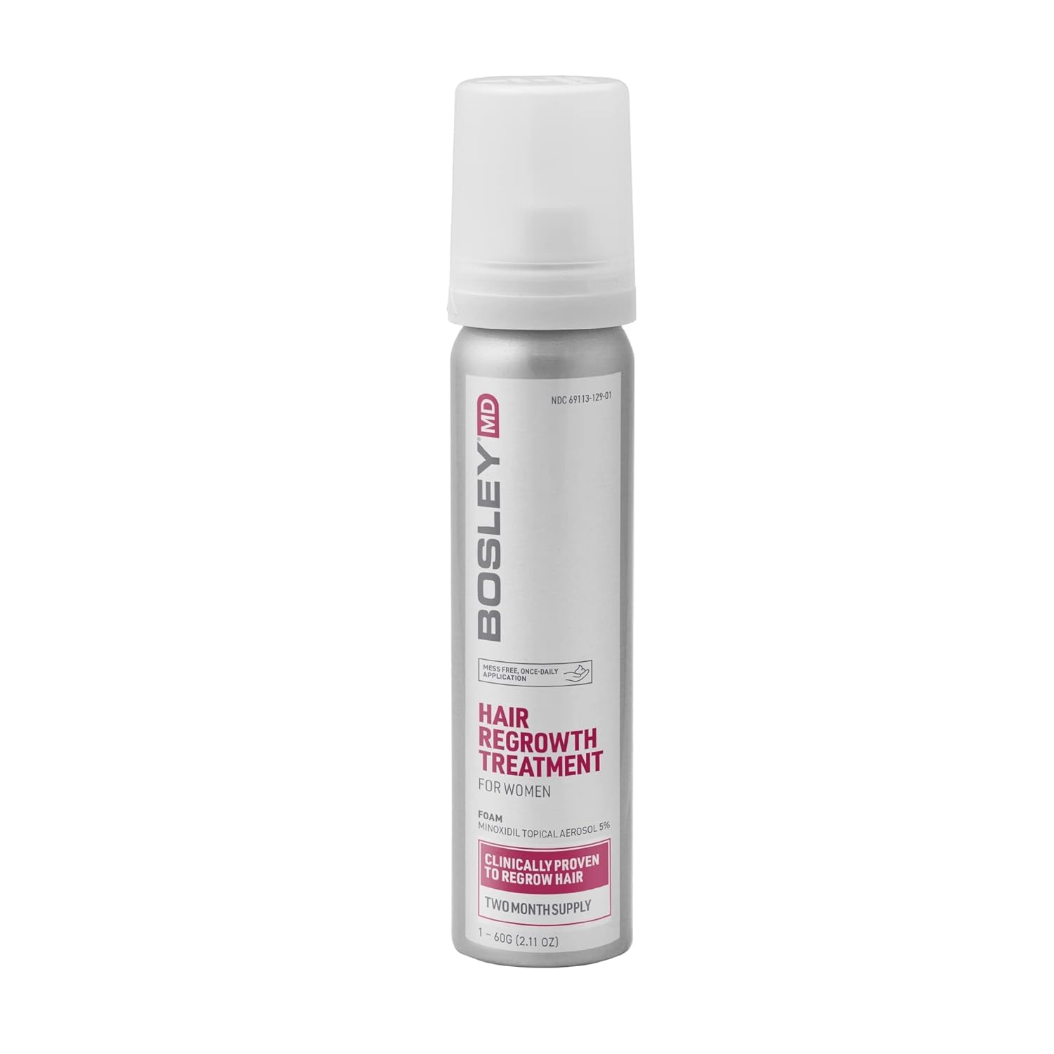 BosleyMD Foam on hands showing easy scalp application for daily use