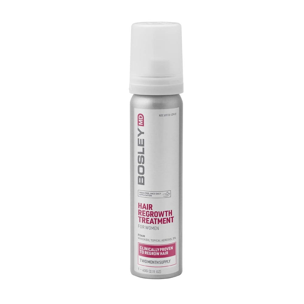BosleyMD Foam on hands showing easy scalp application for daily use