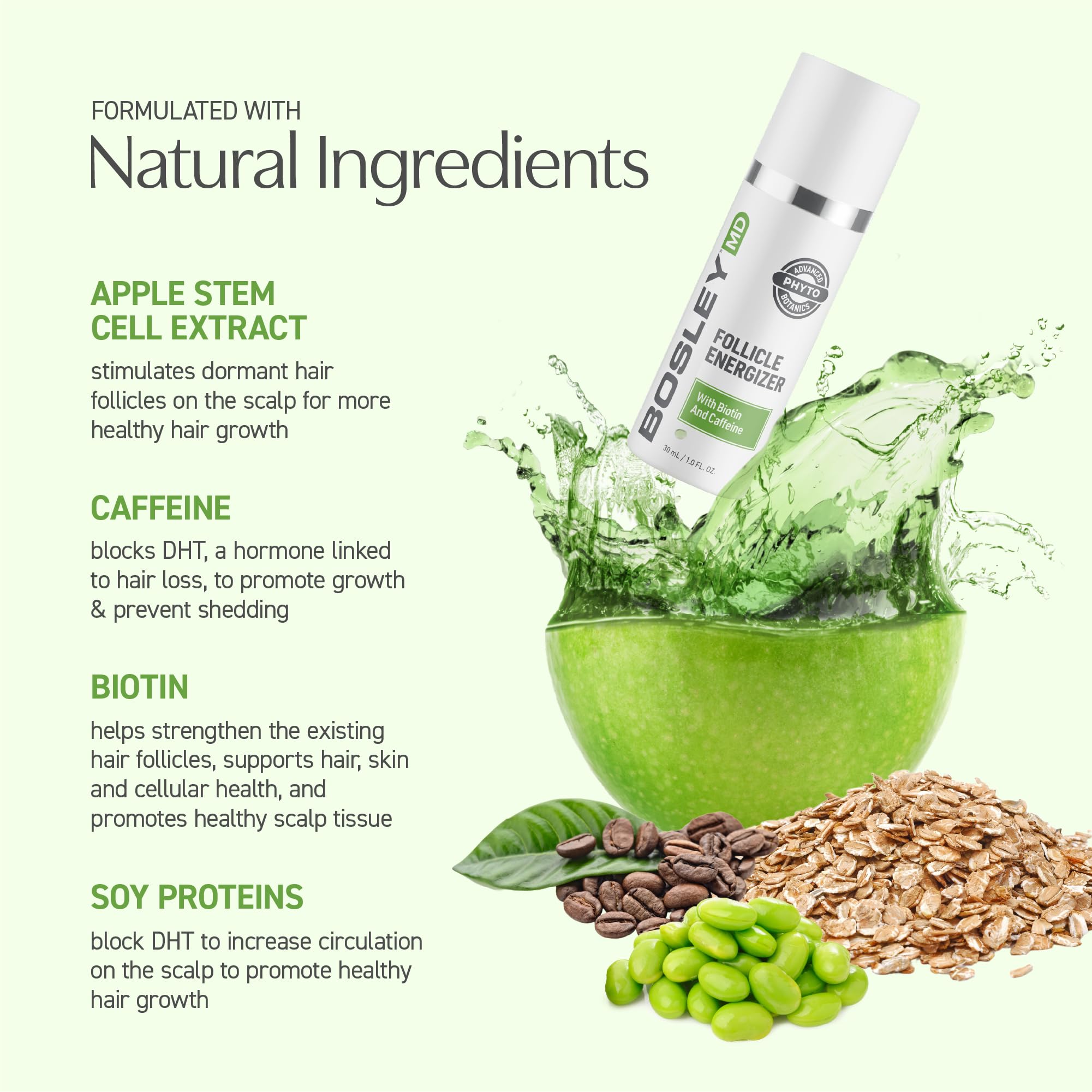 Lifestyle shot of healthier-looking hair with BosleyMD Follicle Energizer.