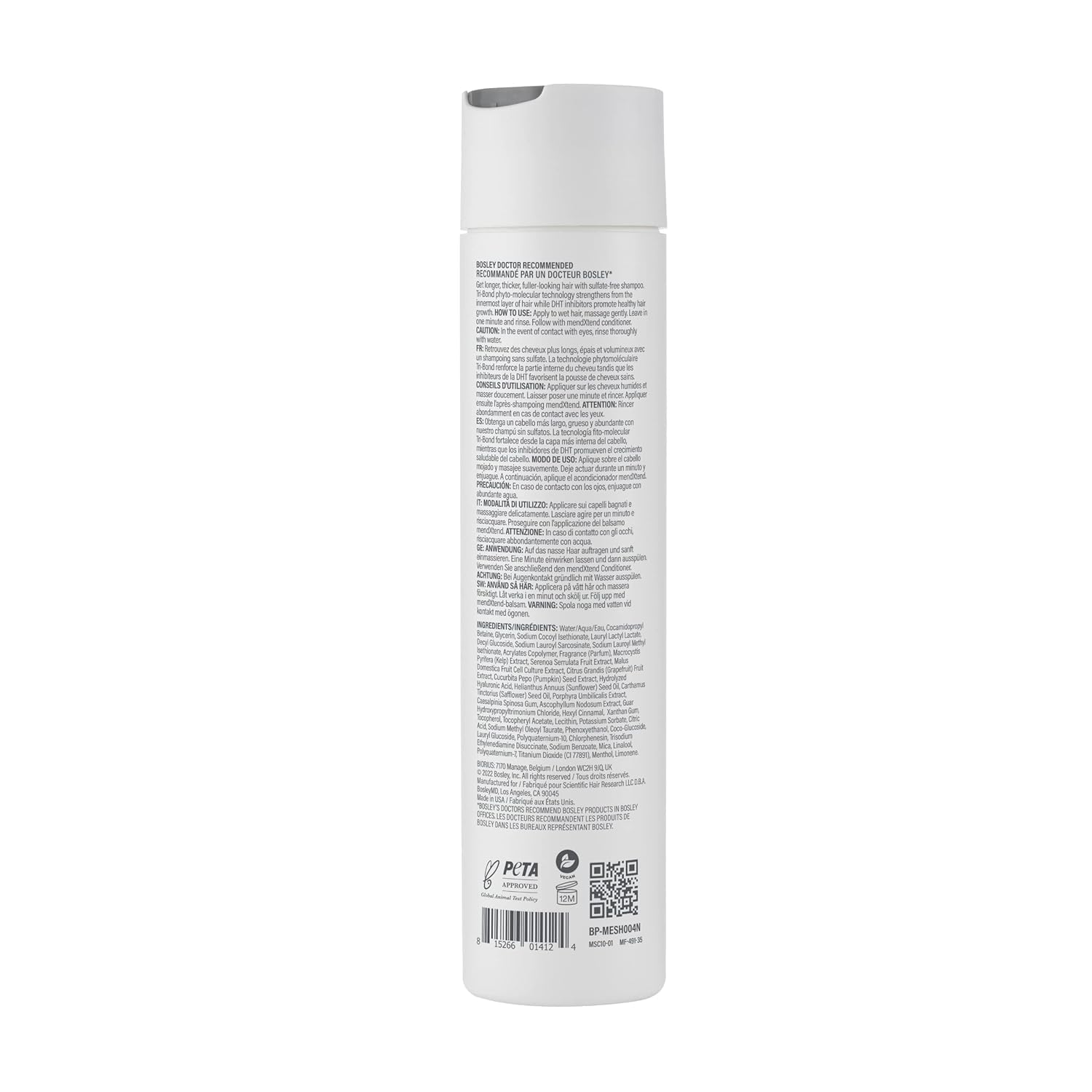 BosleyMD MendXtend conditioner bottle supports smooth, manageable hair.