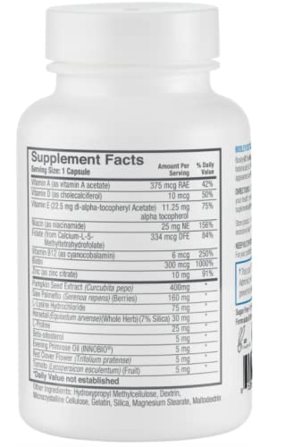 Lifestyle shot of healthy man with clear hair near BosleyMD bottle.
