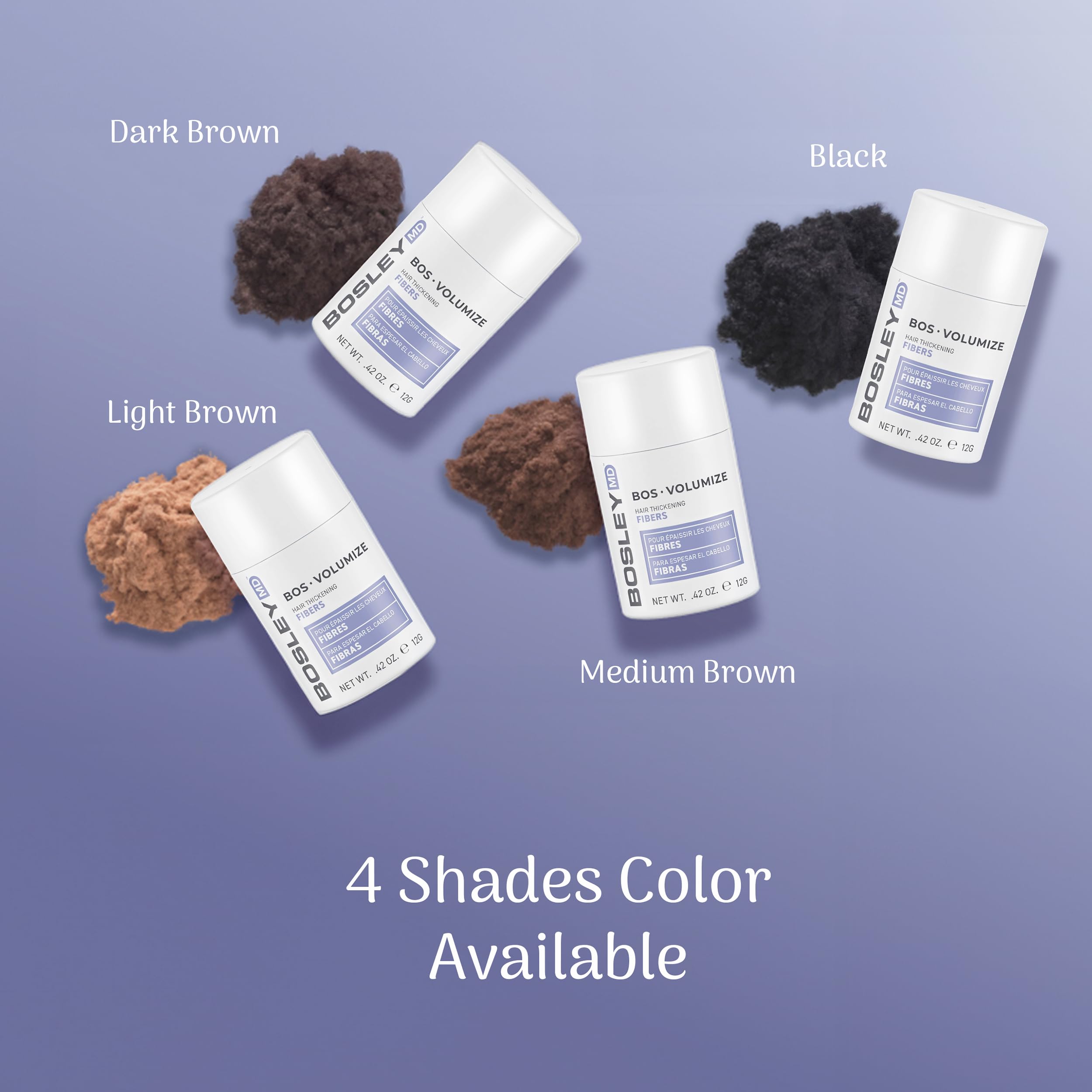 Fibers blend with natural hair texture for a seamless look.