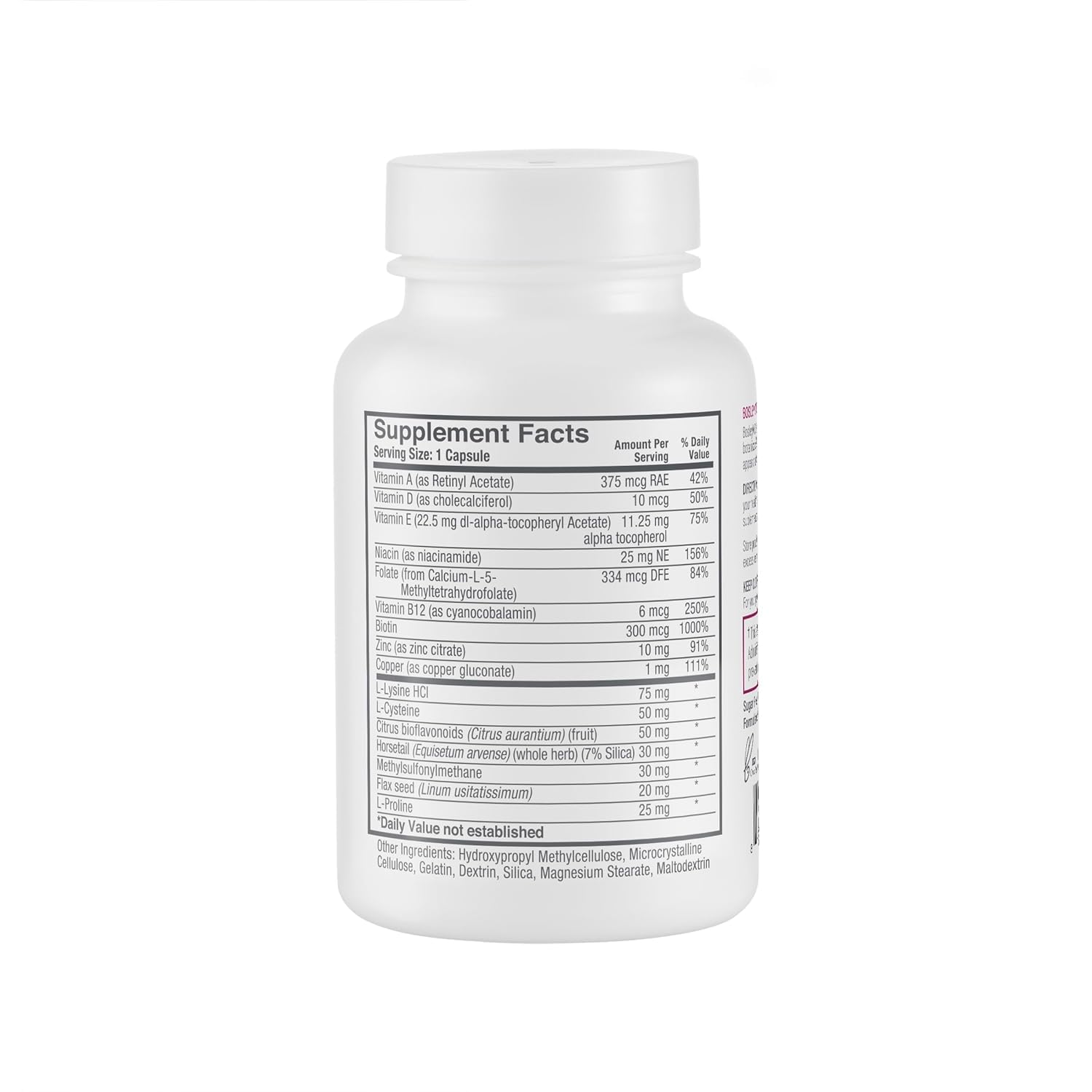 Closeup of BosleyMD capsules highlighting simple daily dosage for hair vitality.