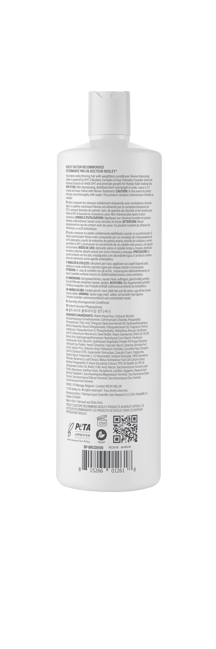 BosRevive conditioner foam spreads through hair for added volume